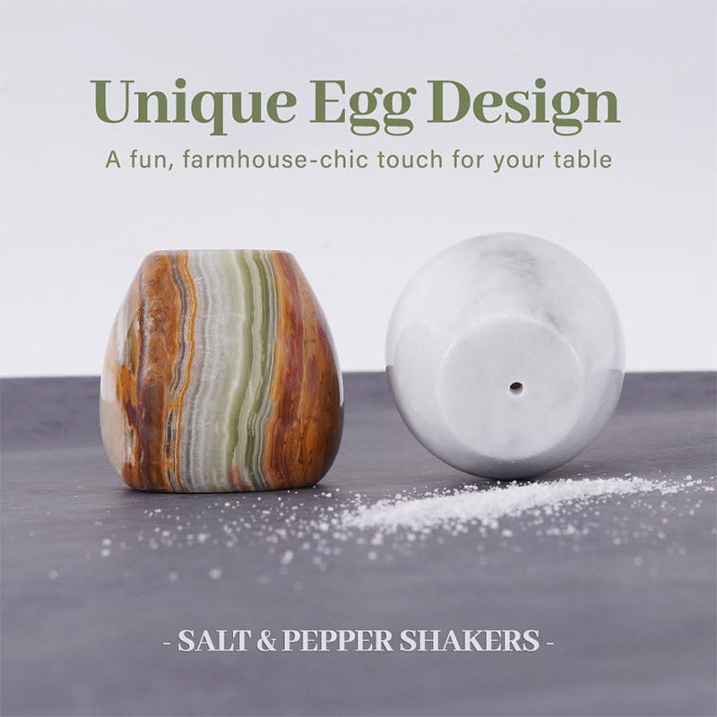 Salt and Pepper Egg Shape Set of 2
