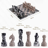 38cm Chess Set With Storage Box - Black Zebra and Oceanic