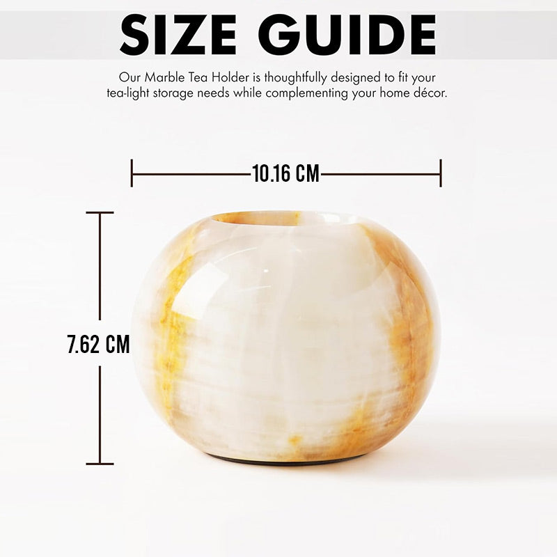 Tealight Candle Holder - Set of 2 (White Onyx)