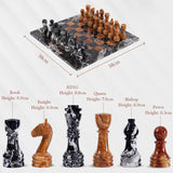 38cm Chess Set With Storage Box - Black Zebra and Red