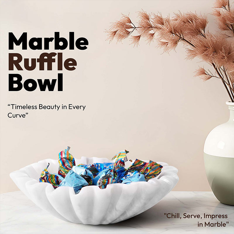 Ruffle Fruit Bowl (White)