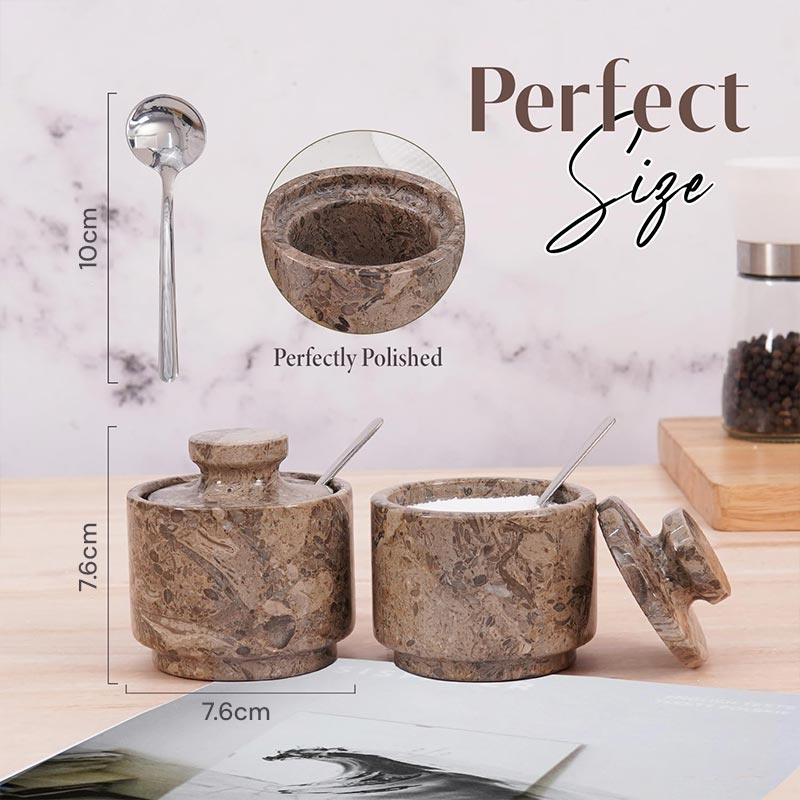 Salt Candy set of 2 with small spoons