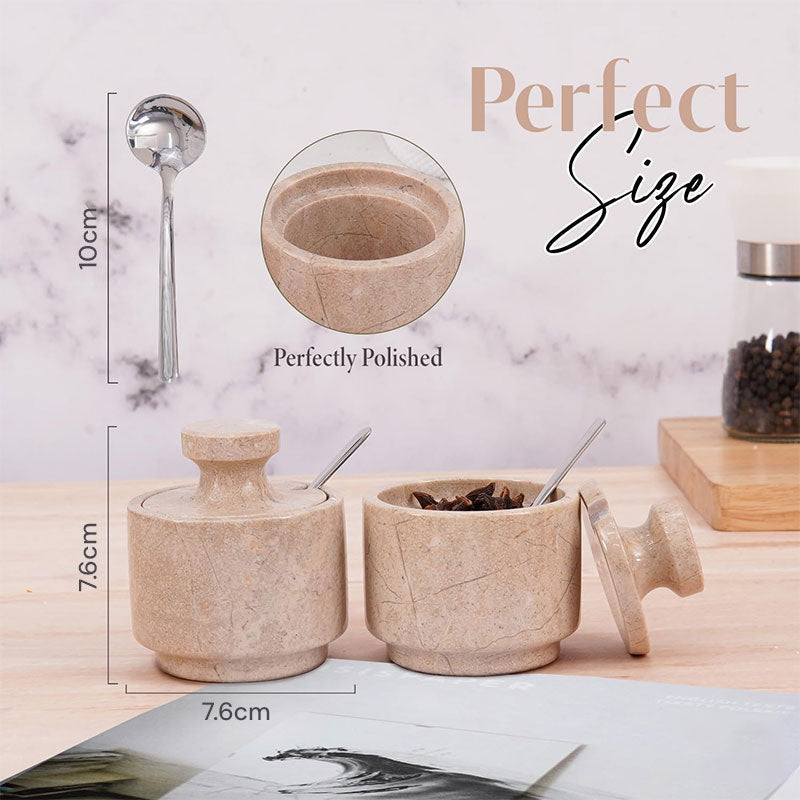 Salt Candy set of 2 with small spoons