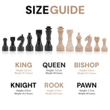 38cm Chess Set With Standard Storage Box - Travertine & Black