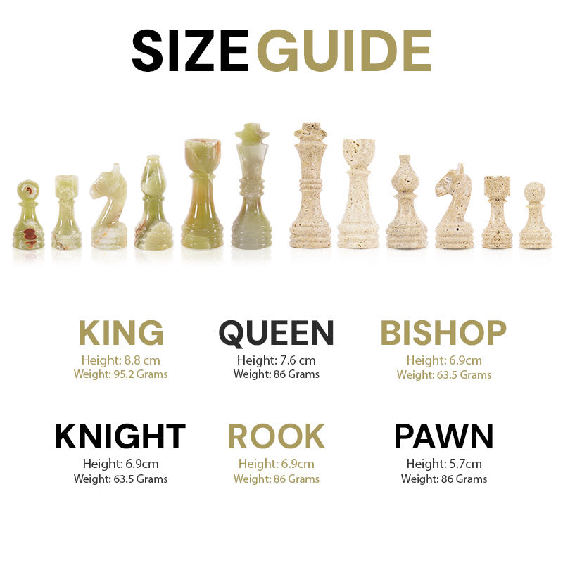 Chess Figures - Travertine & Green