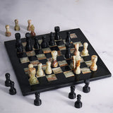 25cm Chess Set with Storage Box - Black & Green