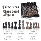 30cm Chess Set With Storage Box - Black Zebra and Oceanic