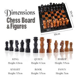 30cm Chess Set With Storage Box - Black Zebra and Red