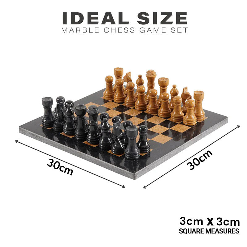 30cm Chess Set - Black & Golden