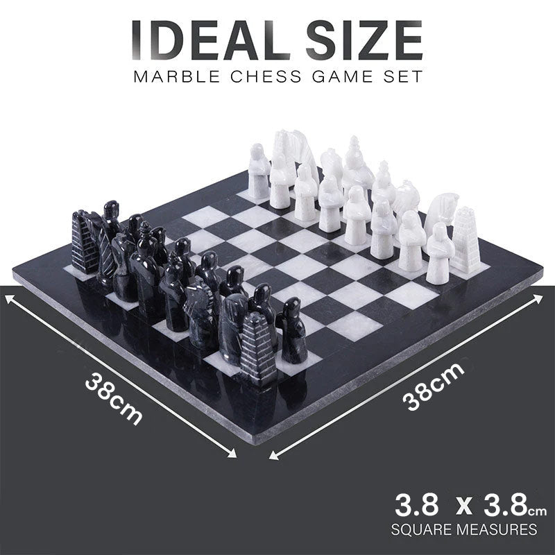 38cm Special Edition Chess Set - Black & White