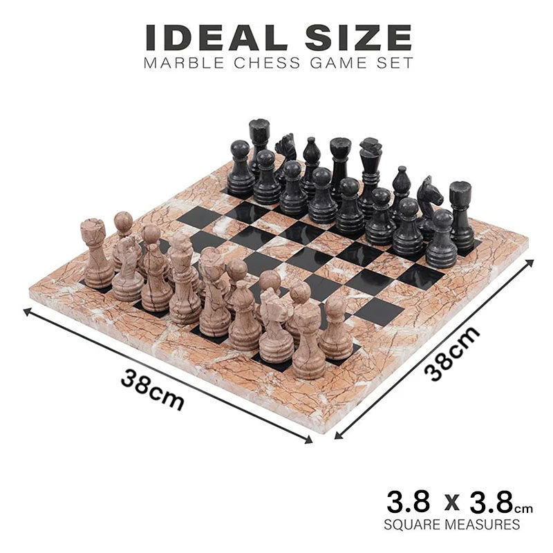 38cm Chess Set - Marinara & Black