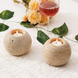 Tealight Candle Holder - Set of 2 (Travertine)