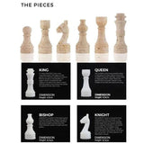30cm Chess Set With Standard Storage Box - White & Travertine