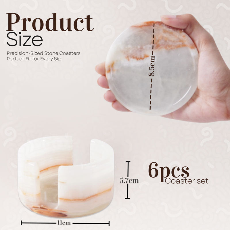 Marble Coaster Set with Holder