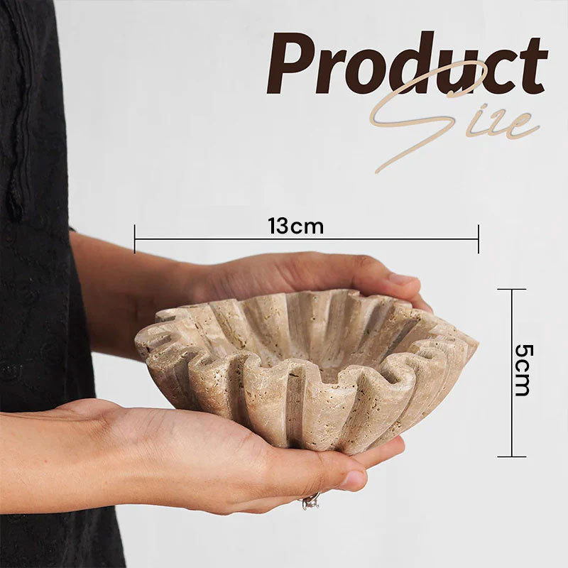 Ruffle Fruit Bowl (Travertine)