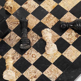 30cm Chess Set - Black Zebra and White Onyx