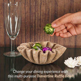 serving bowl, travertine bowl, decorative bowl