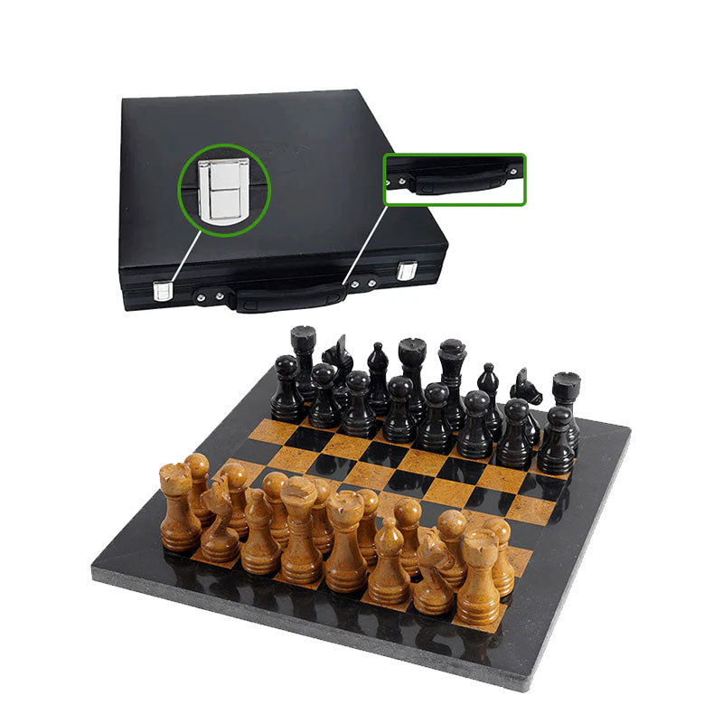 30cm Chess Set - Black & Golden