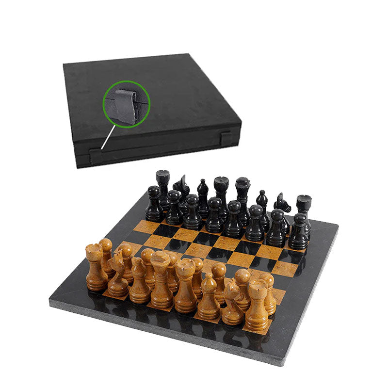 30cm Chess Set - Black & Golden